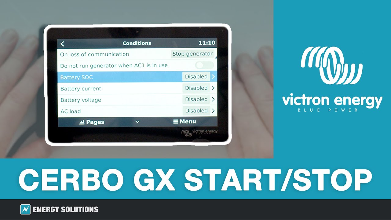 How To Setup Generator Start and Stop Times On The Victron Cerbo GX