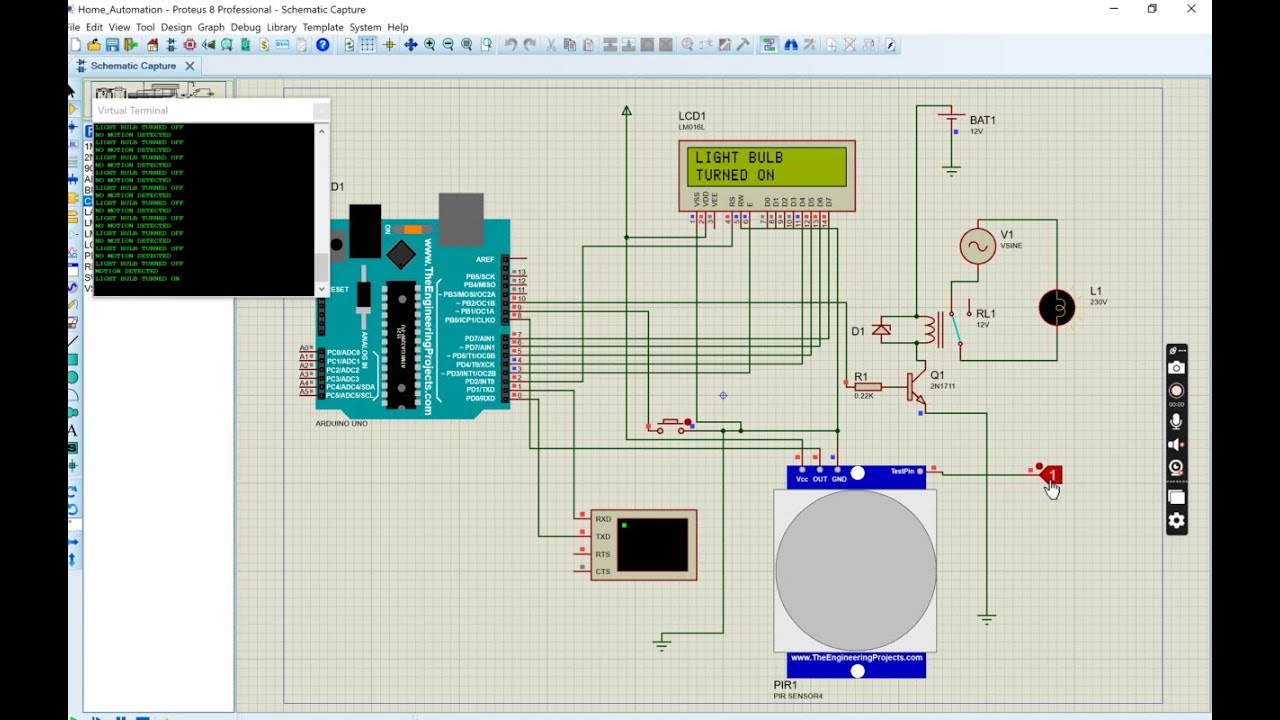 Home Automation Simulation Using Arduino Proteus