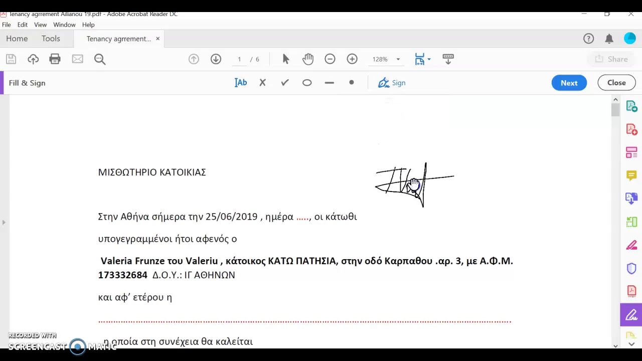 Adobe Acrobat Reader DC how to sign  a document online
