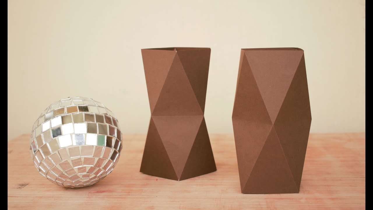 DIY | PAPER  FLOWER VASE --origami paper craft