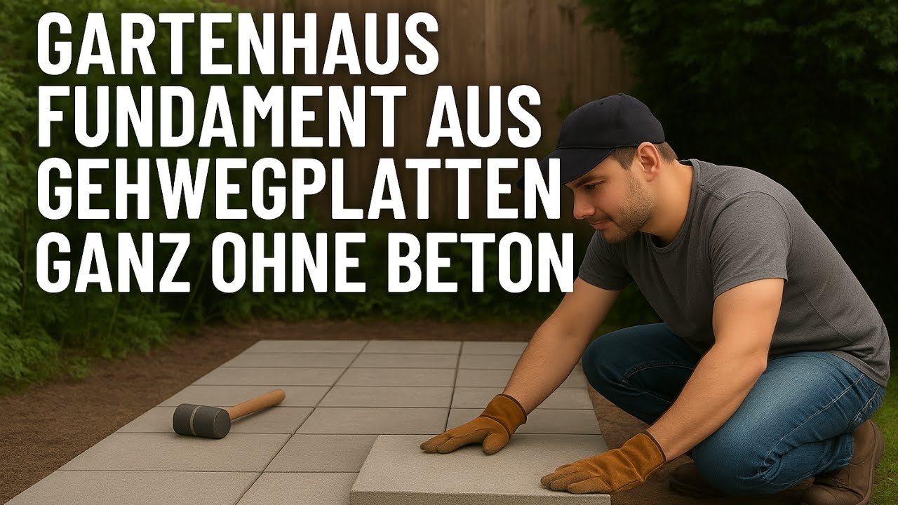 Gartenhaus-Fundament aus Gehwegplatten – ganz ohne Beton