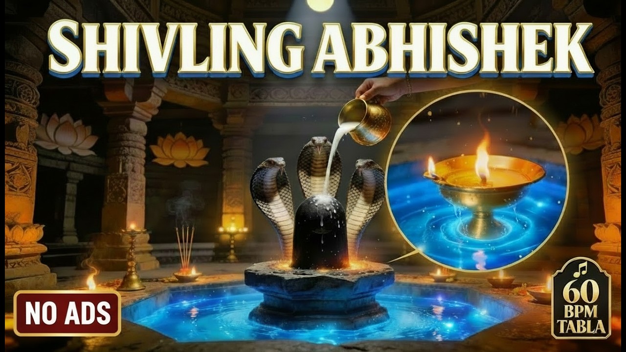 Shivling Abhishek in Garbhagudi – Smooth Tabla Devotion ASMR | 4K Spiritual Sleep & Meditation Music