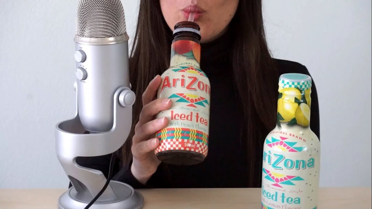 ASMR: Drinking Sounds & Whispering ~ Iced Tea (Whispered)
