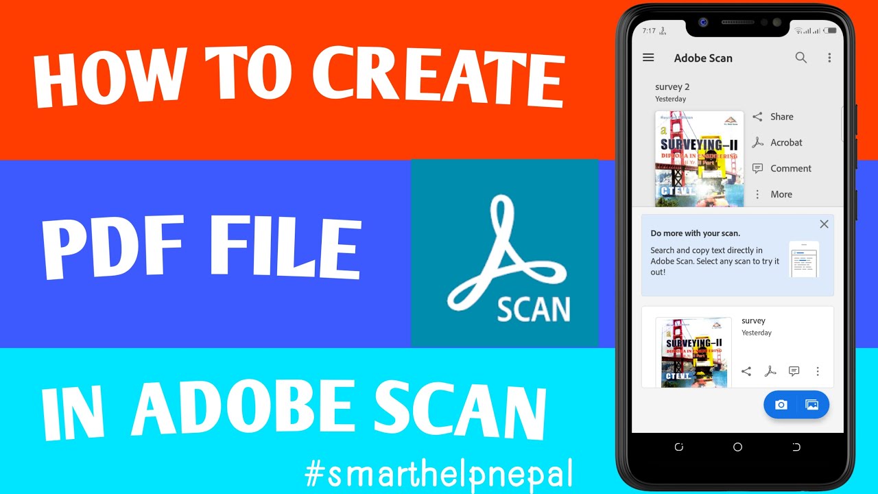 How To Create PDF In Adobe Scan ? CamScanner Alternative | Smart Help Nepal
