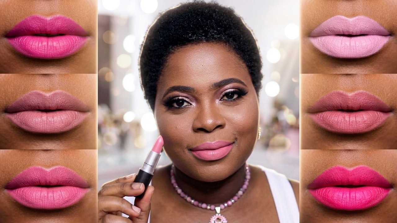 Pink Lipstick Collection + Live Swatches on Dark skin. Mac, Rubykisses, 2015 #thepaintedlipsproject