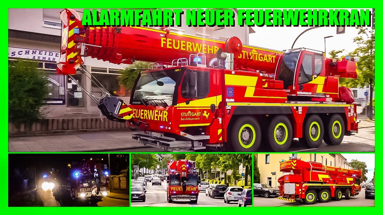 ➕ Erstmalig ➕ 🚒 Neuer Feuerwehrkran Feuerwehr Stuttgart 🚒 | 😍 Alarmfahrt mit Pressluft ▶️ The Beast