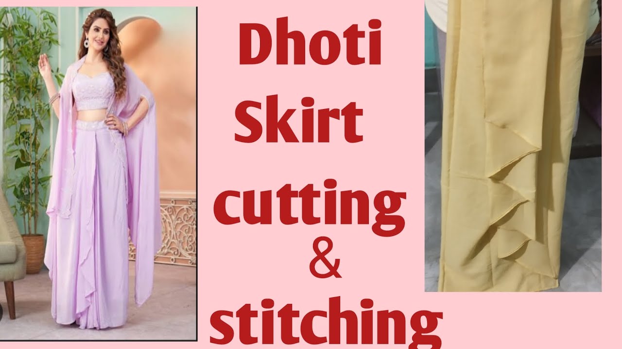 very stylish dhoti skirt ki cutting or stitching kerna shike👈@Lokeshkumar12344