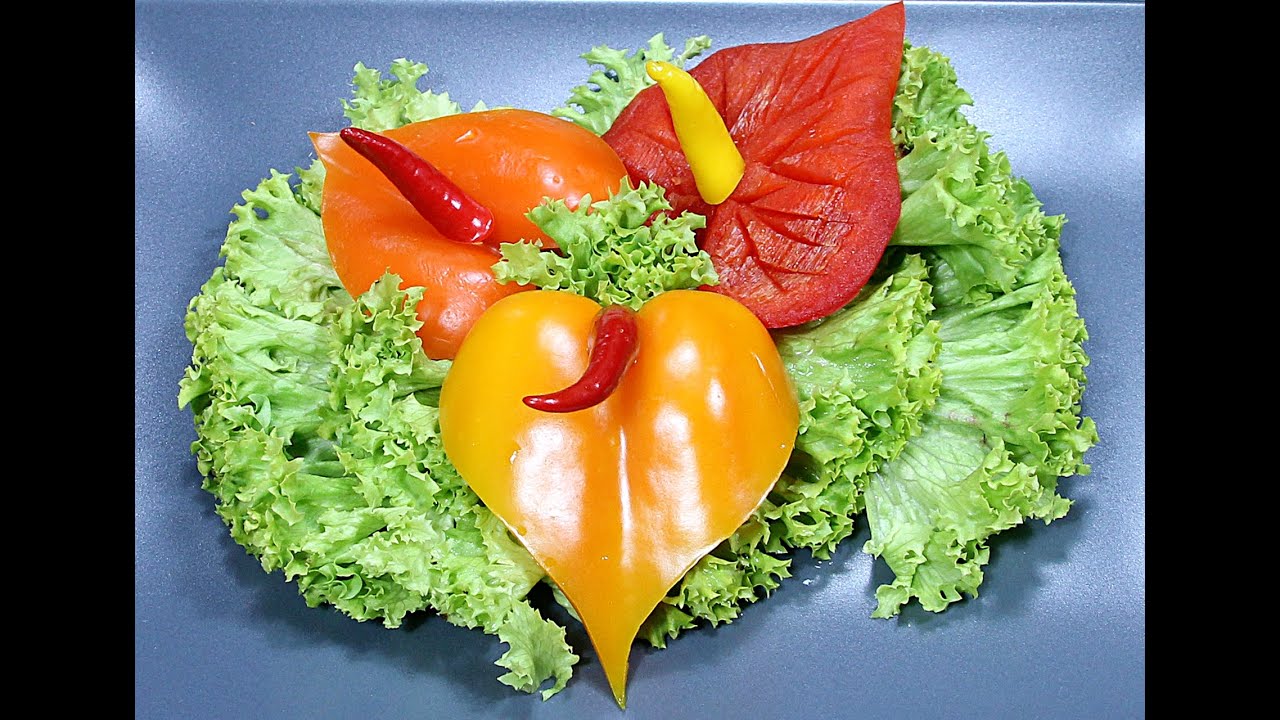 022. Free vegetable carving course pepper anthurium / Darmowy kurs carvingu anturium z papryki