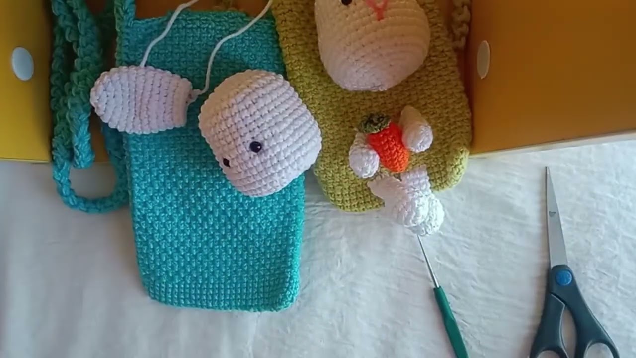 AMİGURUMİ TAVŞANLI TELEFON ÇANTASI(Bölüm)3)