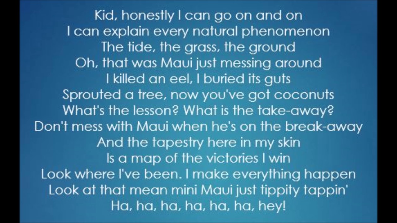 Moana - Dwayne Johnson - You're Welcome (Lyrics)