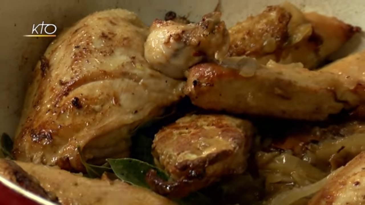 Poulet au citron, gâteau chocolat-framboises