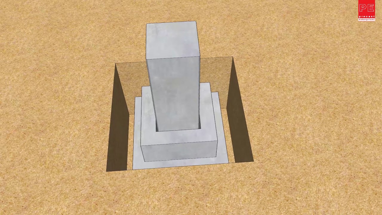 RCC Precast  Smart Pedestal  Design (Isolated Footing) - Installation Methodology