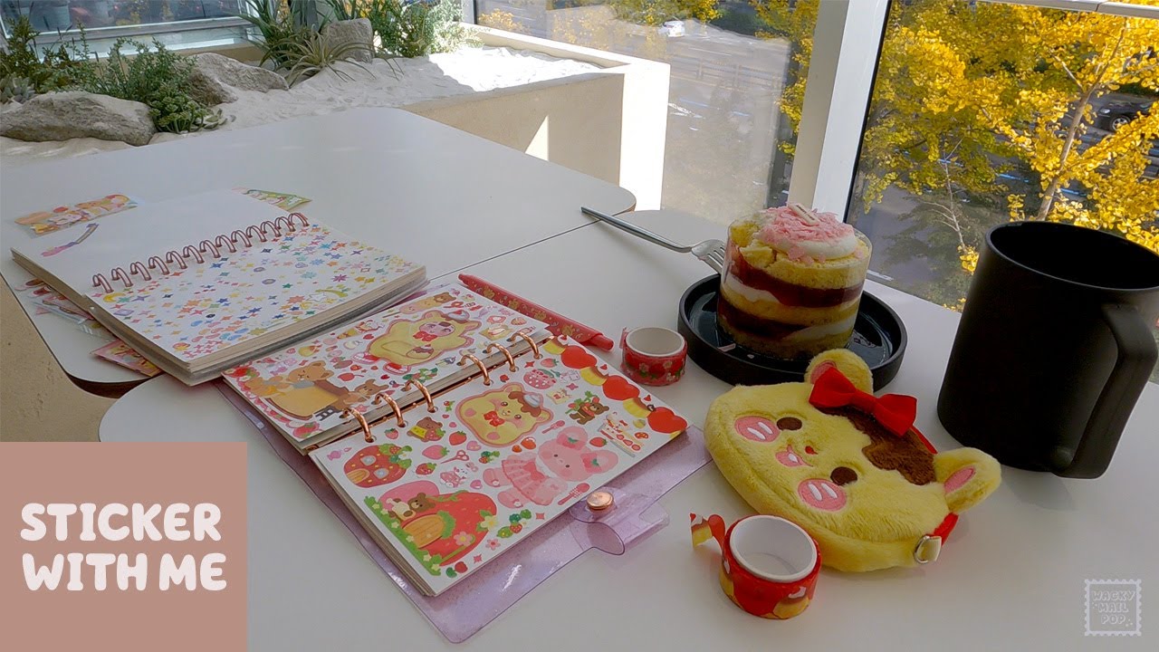 Relaxing Lofi Sticker with me in a Korean Cafe