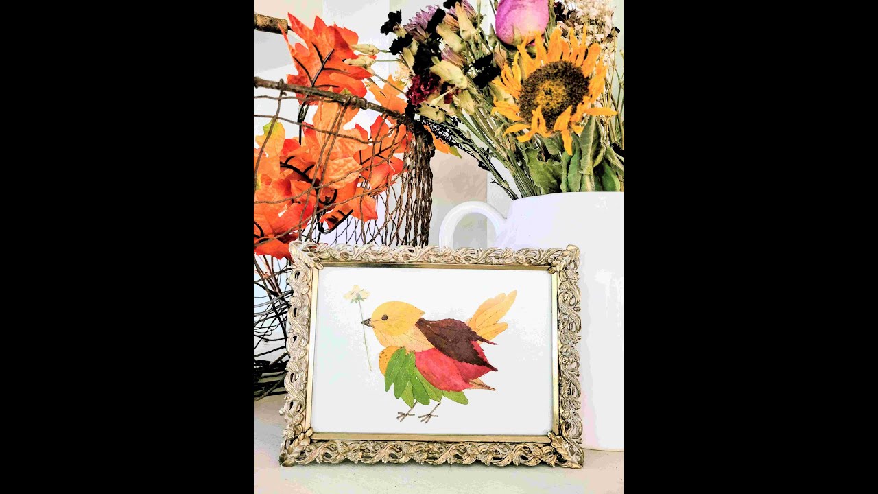 DIY Original Art Using Dried Fall Leaves and Planting Garlic Before Winter
