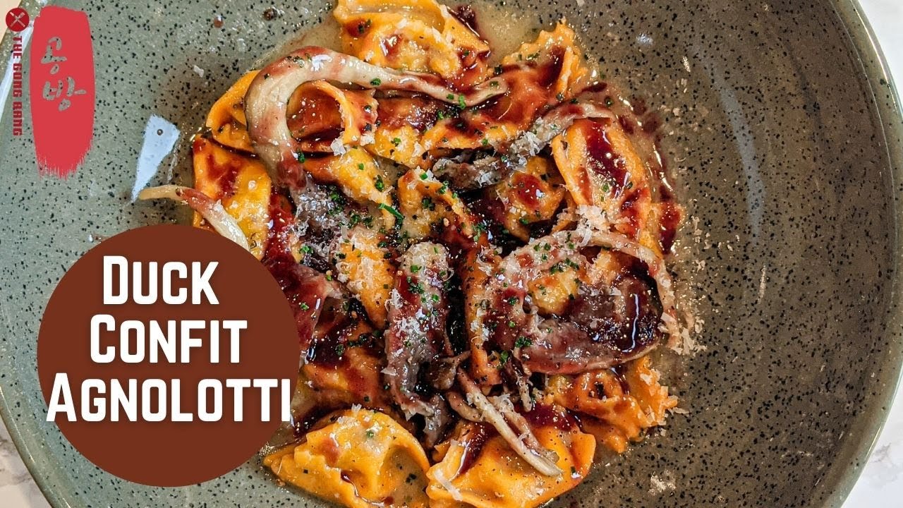Duck Confit Agnolotti | Stuffed Duck Pasta | Tomato Sauce Pasta Dough