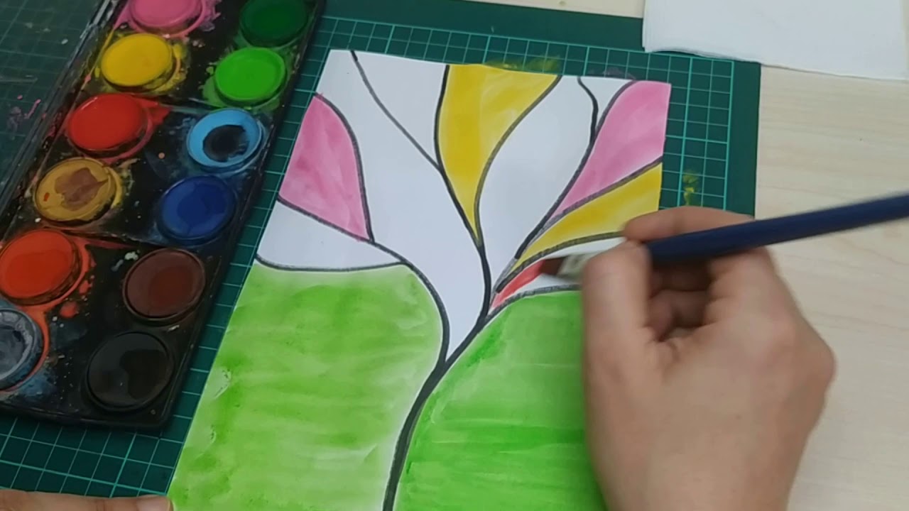 Sulu  Boya ile Basit Bir Ağaç Çizelim