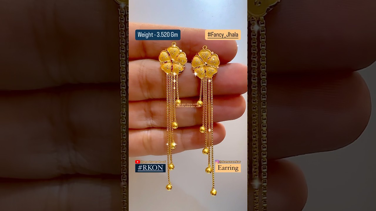 Trendy Design Of ✨💕Jhala💕✨ In #18kgold With Price&hellip;#rkon #gold #jewellery #reels #earrings #shorts