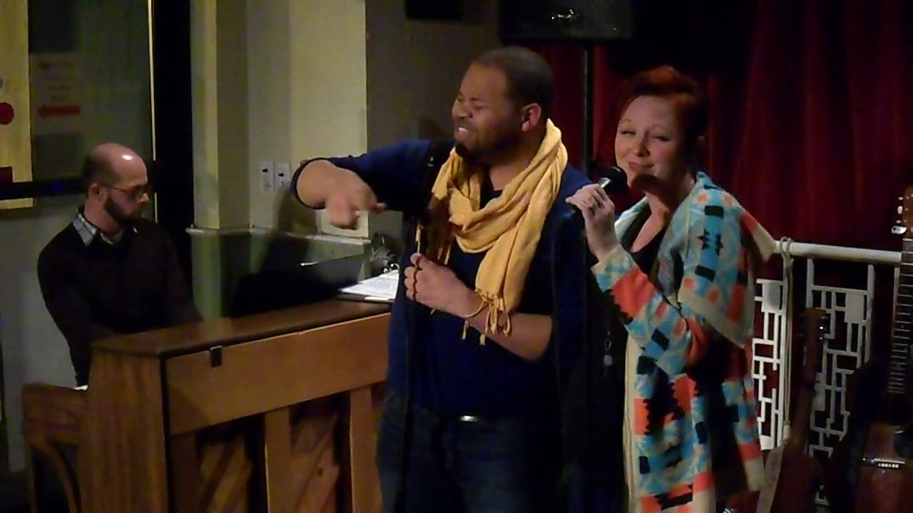 Harrison Lee, Karissa Swanigan-Upchurch, and Brandon Heishman sing 
