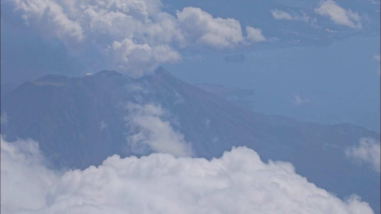 2026年2月20日 鹿児島空港離陸→桜島→知林ヶ島→開聞岳