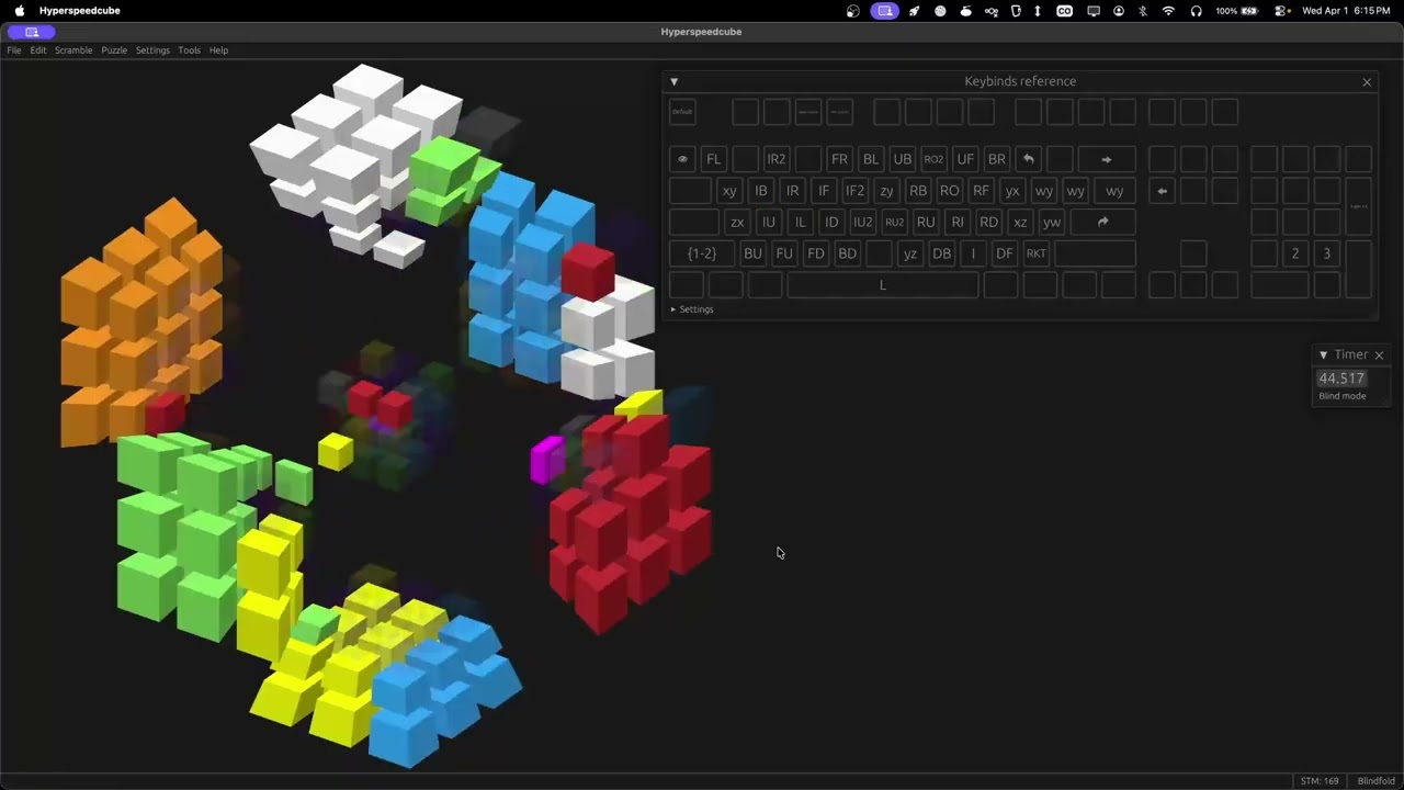 4D 3x3x3x3 Rubik's Cube in 1:22.98 [World Record]