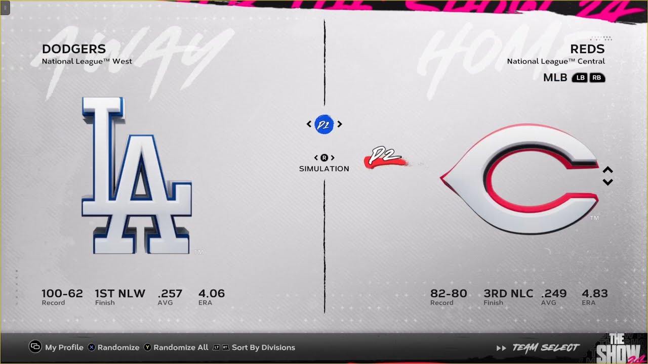 MLB The Show 24 третий тур восьмая игра Los Angeles DODGERS - Cincinati REDS