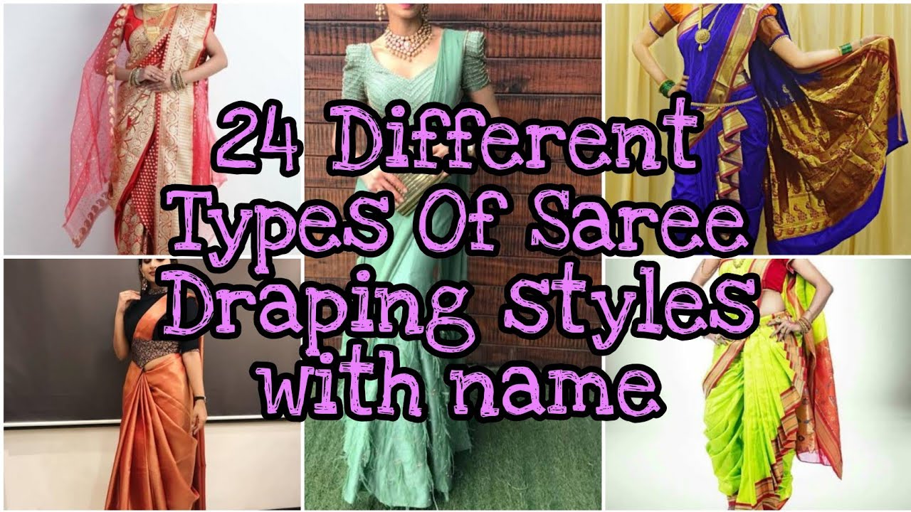 24 Different Types Of Saree Draping styles with name।।TG Chic।।