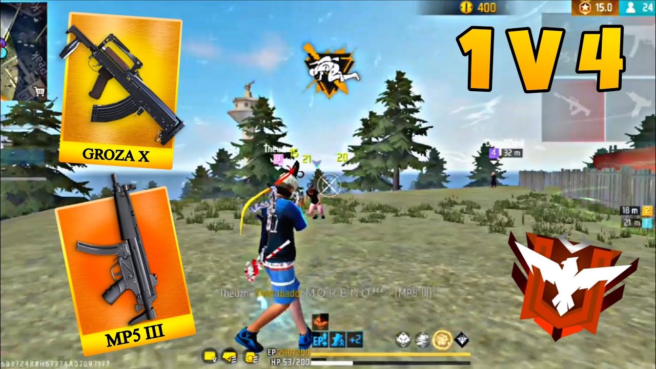 Testando o combo mais forte do jogo, MP5 nivel 3 e Groza X!