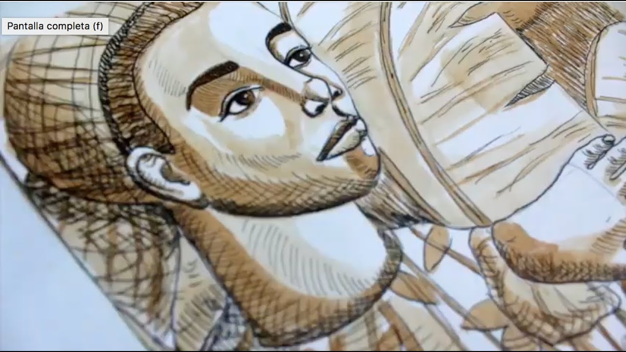 Acuarela Monocromática con Café inspirada en las obras del artista dominicano Virgilio Méndez
