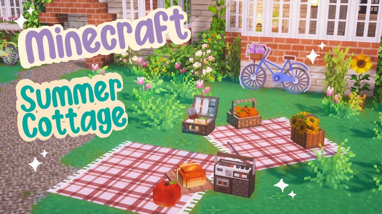 Aesthetic Minecraft Summer Cottage Speed Build 🌸✨CIT Resource Packs Cottagecore Ghoulcraft Mizunos ✨