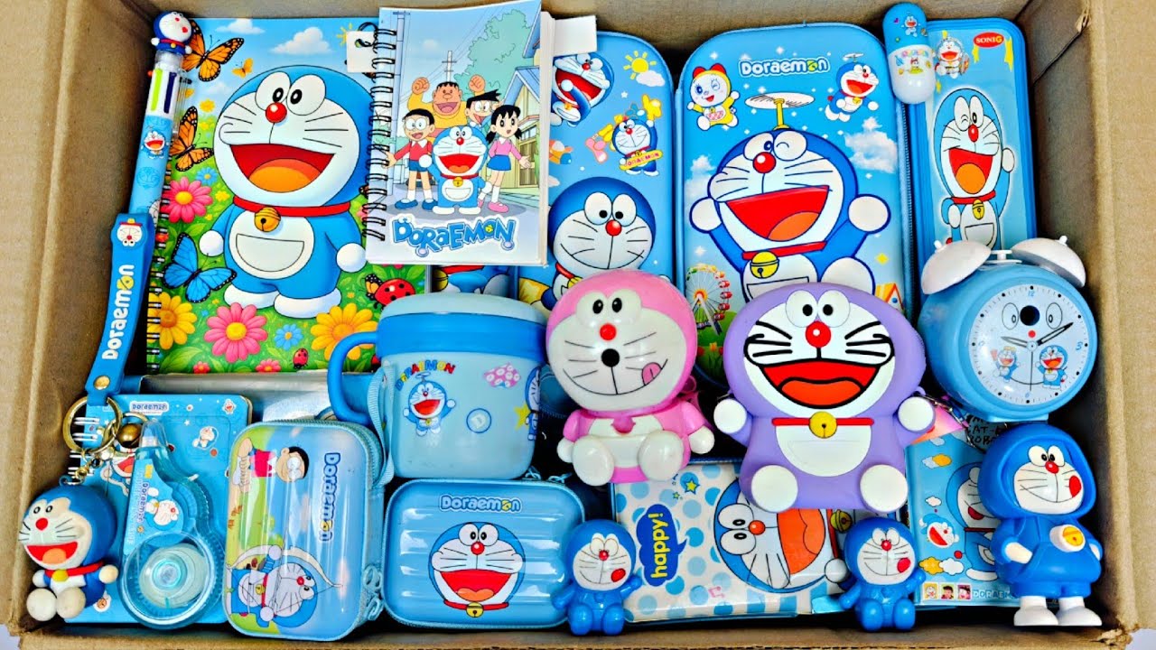 Doraemon toys & stationery - rc car, jump rope, pencil box, big sharpener, desk lamp, piggy bank