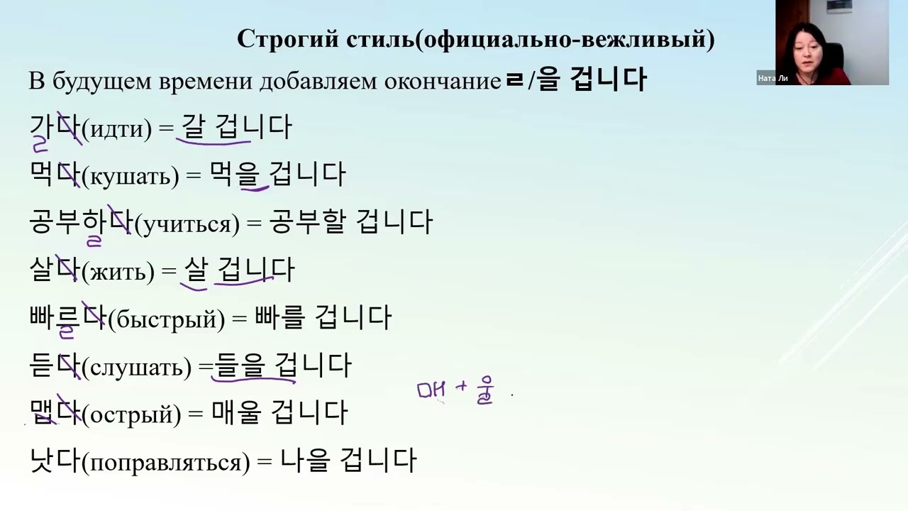 Урок 13 строгий стиль (официально-вежливый) будущее время
