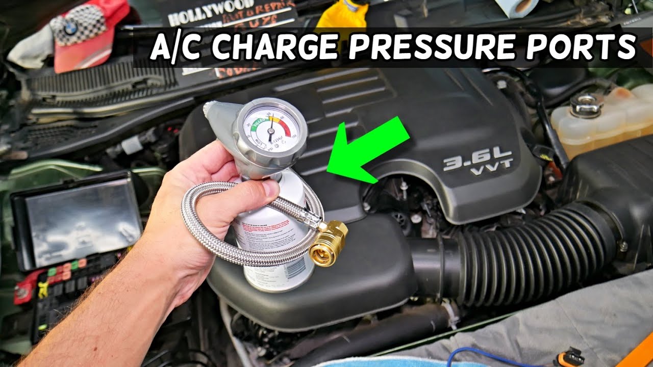 DODGE CHARGER AC CHARGE PORT LOCATION, AC LOW PRESSURE PORT, HIGH PRESSURE PORT