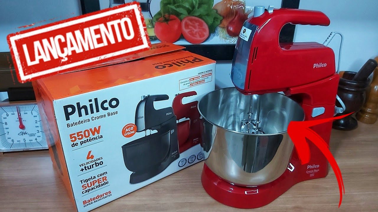 LANÇAMENTO nova batedeira philco crome base de 550w