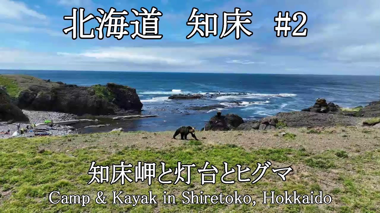 知床岬で大自然を満喫！キャンプサイトにヒグマも登場！知床岬の台地は最高に気持ち良かった！Kayaking and camping in Shiretoko, Hokkaido, brown bear