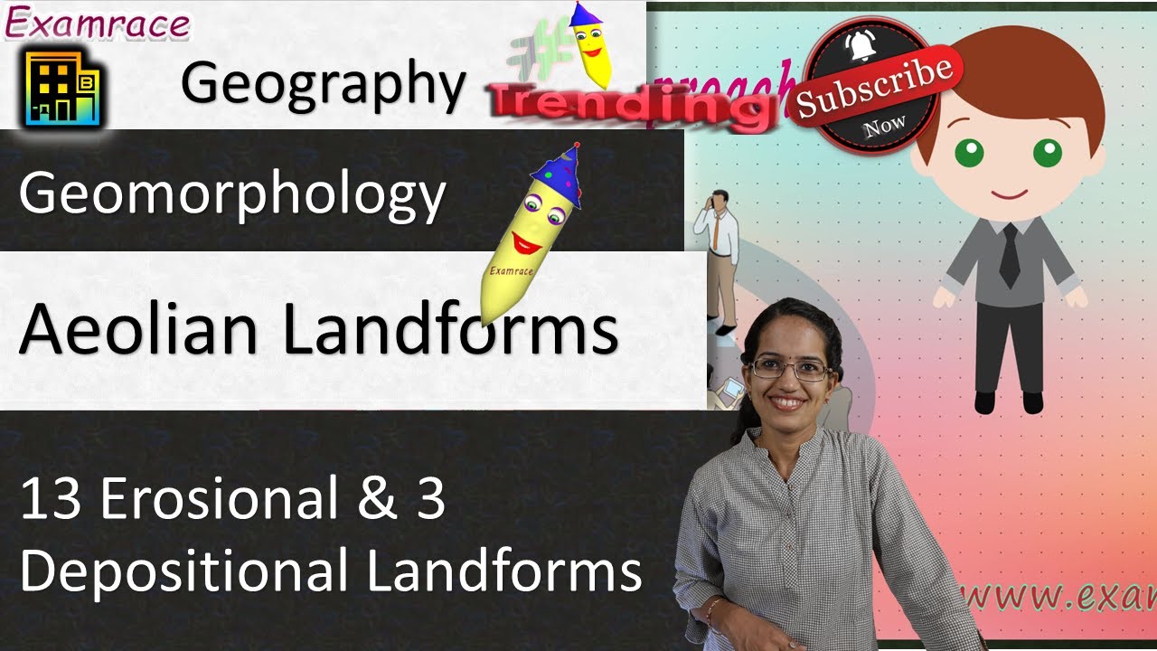 Aeolian Landforms (By Wind) - 13 Erosional & 3 Depositional Arid or Desert Landforms