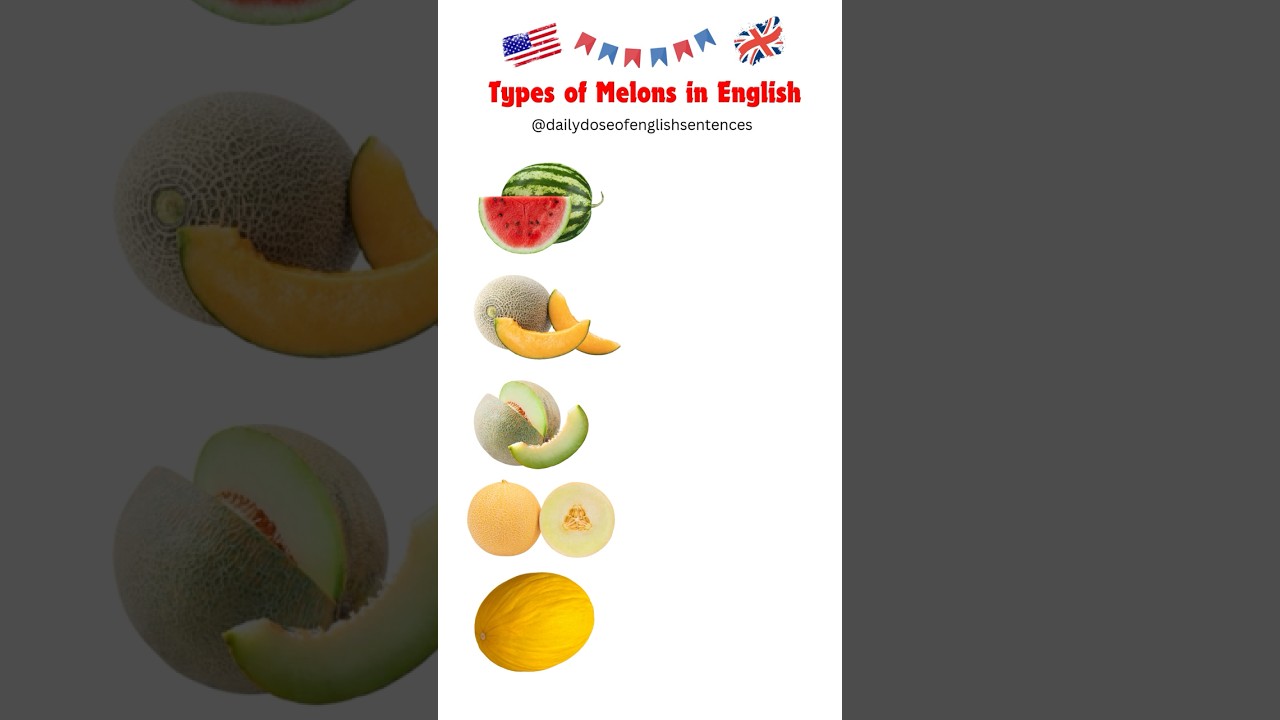 Types of Melons in English | English Vocabulary Lesson #learnenglish #melons #english