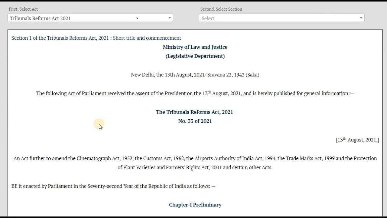 Tribunals Reforms Act, 2021 | IBC Laws
