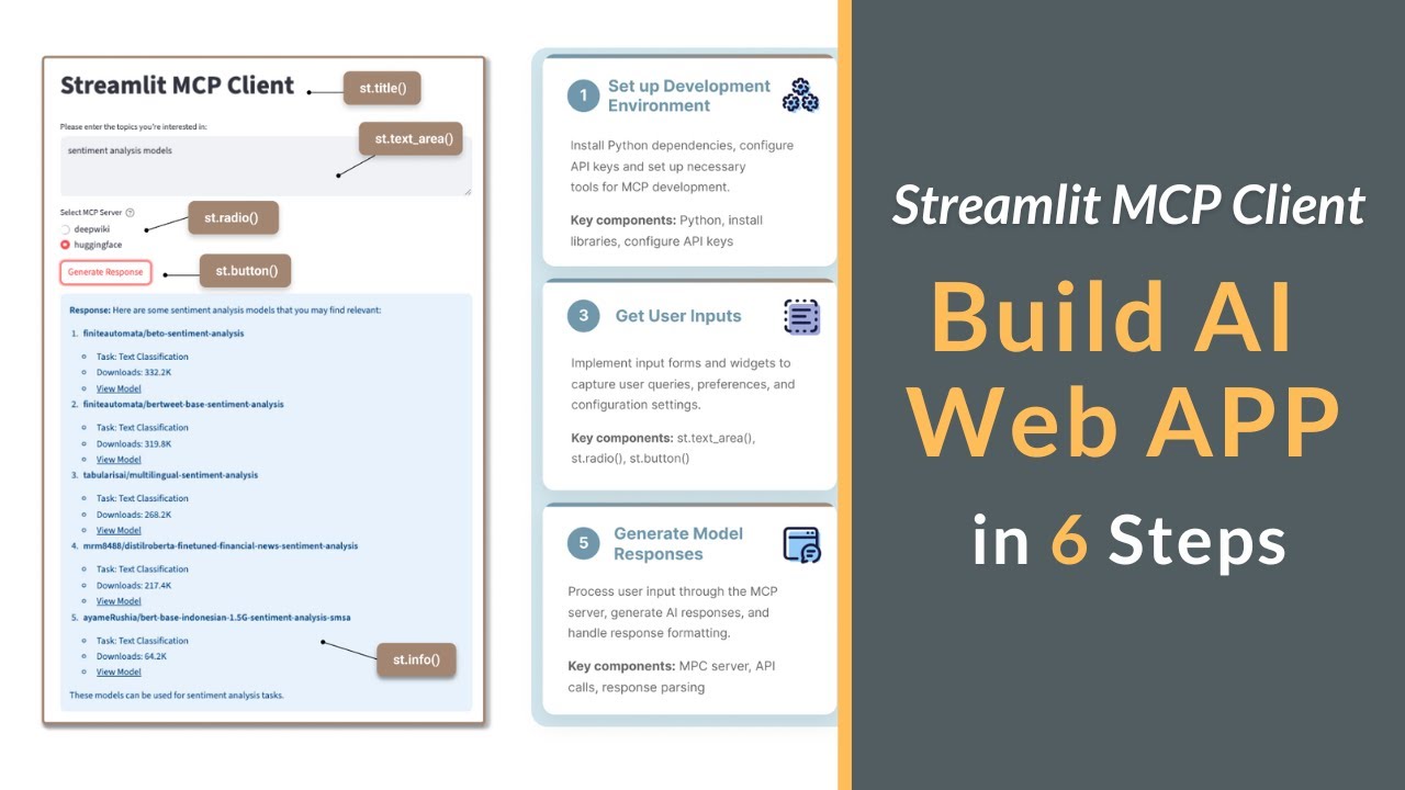 Build AI Web App Using Streamlit in 6 Steps | Develop MCP Client