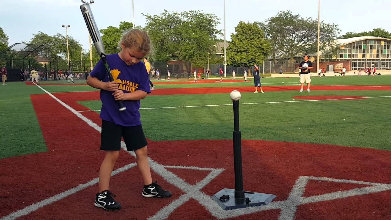 6 year old Quinn teaching T-ball hitting