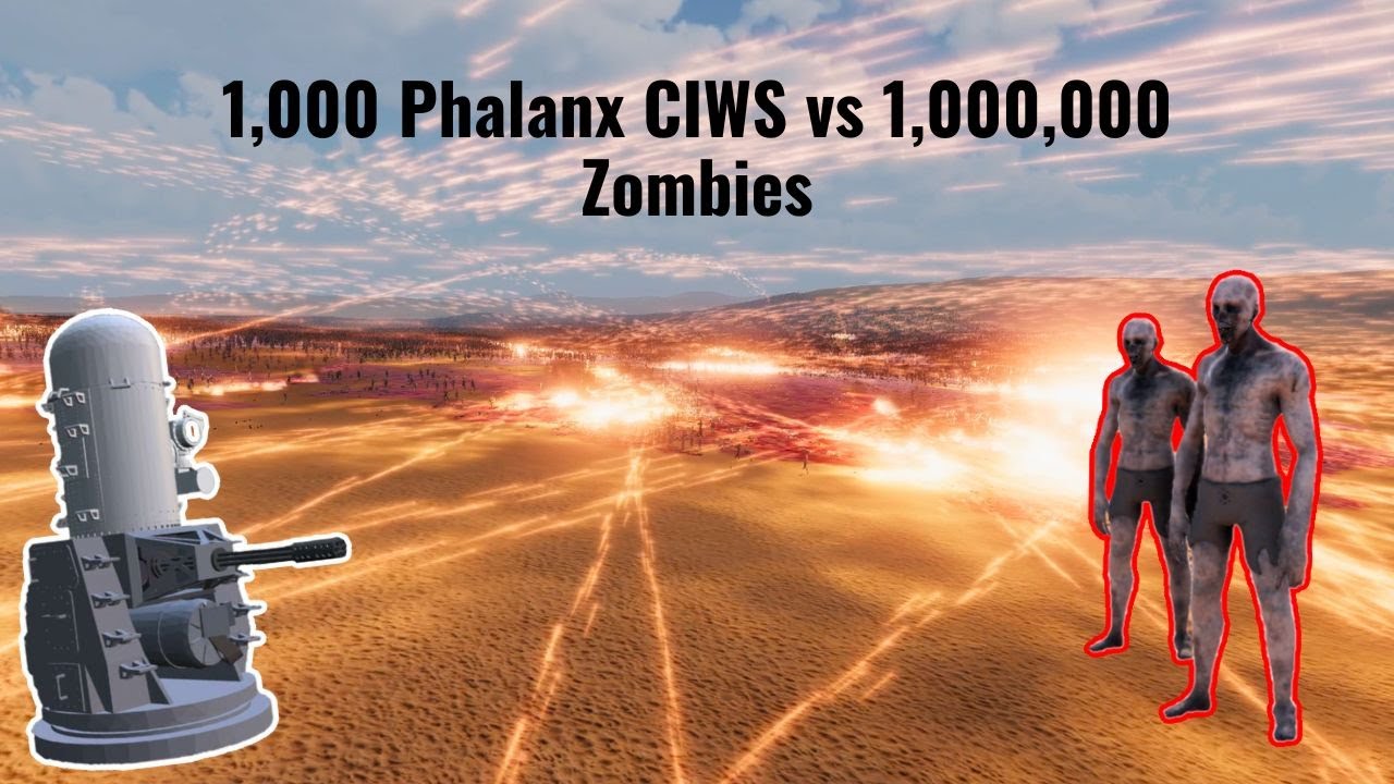 Unleashing 1,000 Phalanx CIWS on 1,000,000 Zombies