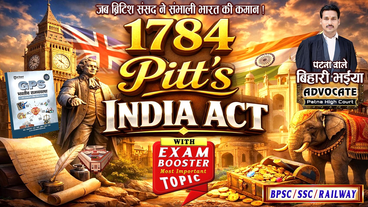 1784 का पिट्स इंडिया एक्ट | Regulating Act 1773 से क्या बदलाव हुआ? | Arihant GPS POLITY Series