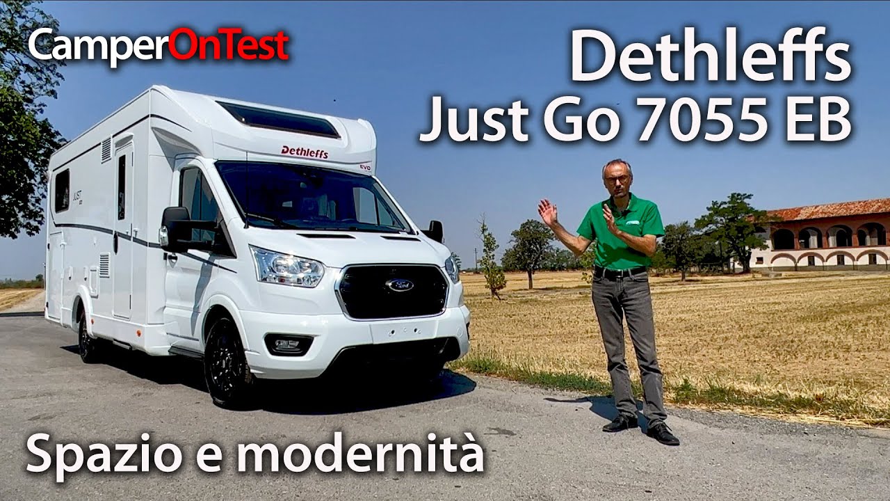 Dethleffs Just Go 7055 EB: un semintegrale con tanto spazio a bordo e piacevoli tonalità dell'arredo