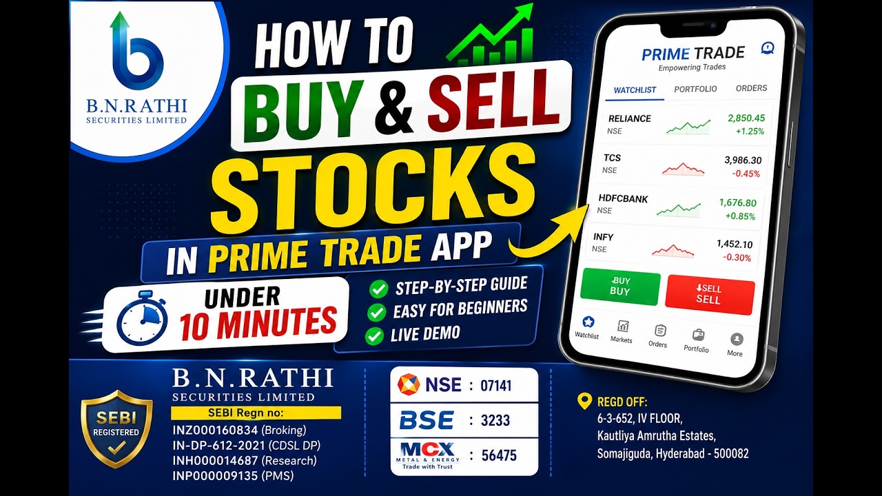How to buy and sell the stocks  Prime Trade App  Under 10 Minutes