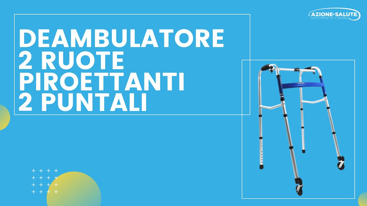 Deambulatore Regolabile: 2 Ruote Piroettanti e Puntali Antiscivolo per Sicurezza Massima