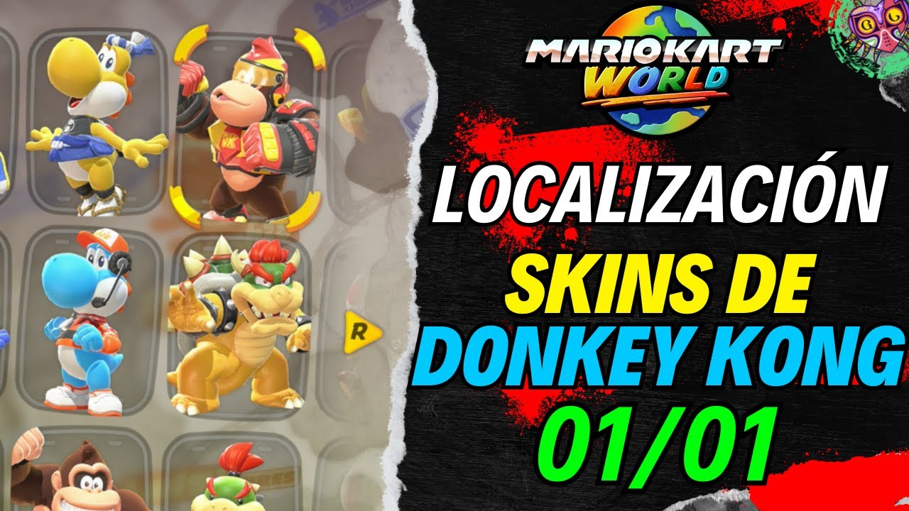 LOCALIZACIÓN de TODAS las SKINS de DONKEY KONG | GUÍA 100% | 💯Mario Kart World🏆
