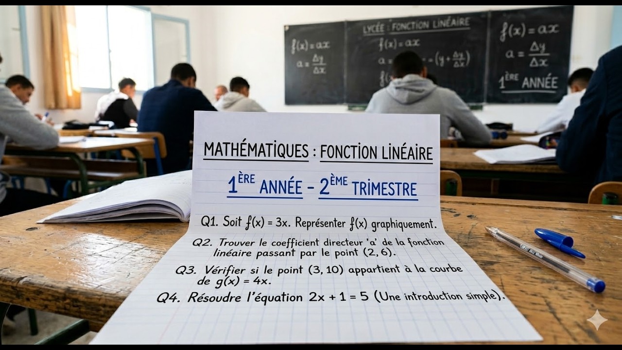 Fonction linéaire 1 ere année 2 ème trimestre t7eb t9ra otlbni 27549290