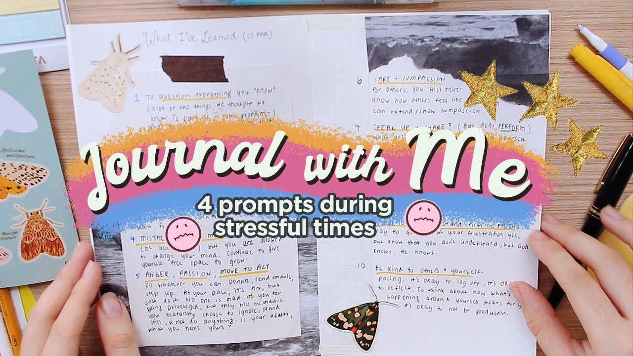 4 Journal Prompts During Stressful Times ☁️ | a chatty art journal with me 🐣