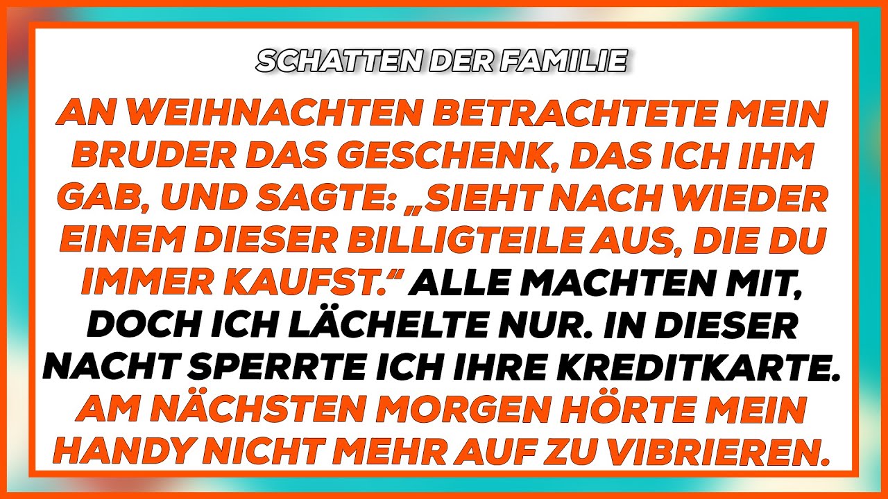 Zu Weihnachten rümpfte mein Bruder die Nase über mein Geschenk – also habe ich reagiert…