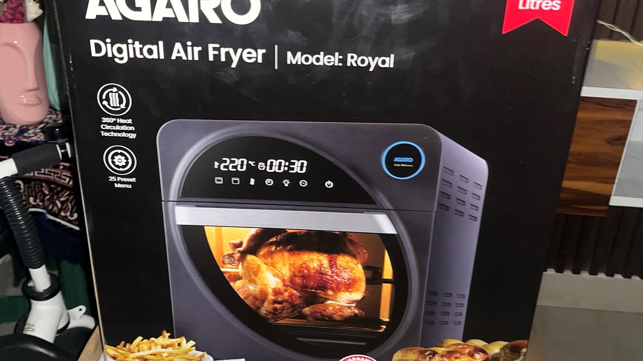 AGARO Royal air fryer 14.5 L Rottiserie whole chicken #chickenrecipes #oilfreecooking