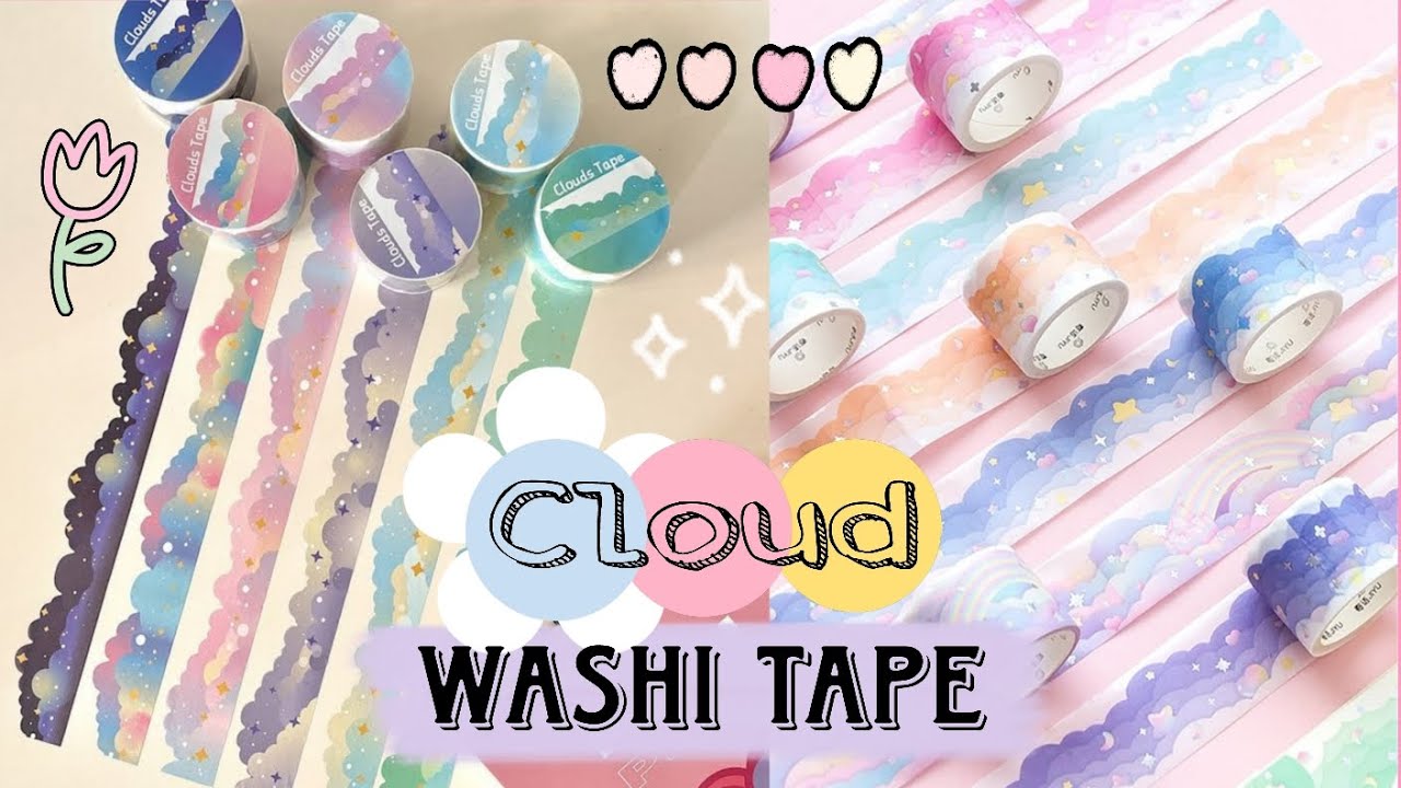 How to make handmade cloud washi tape || cloud ☁️ washi tape #journaling  @wafiyaartcrafts9819